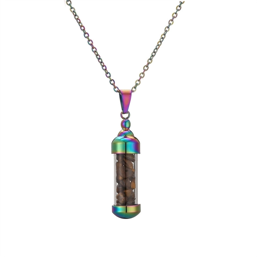 Jewelry Elegant Streetwear Geometric Stainless Steel gravel Plating Pendant Necklace