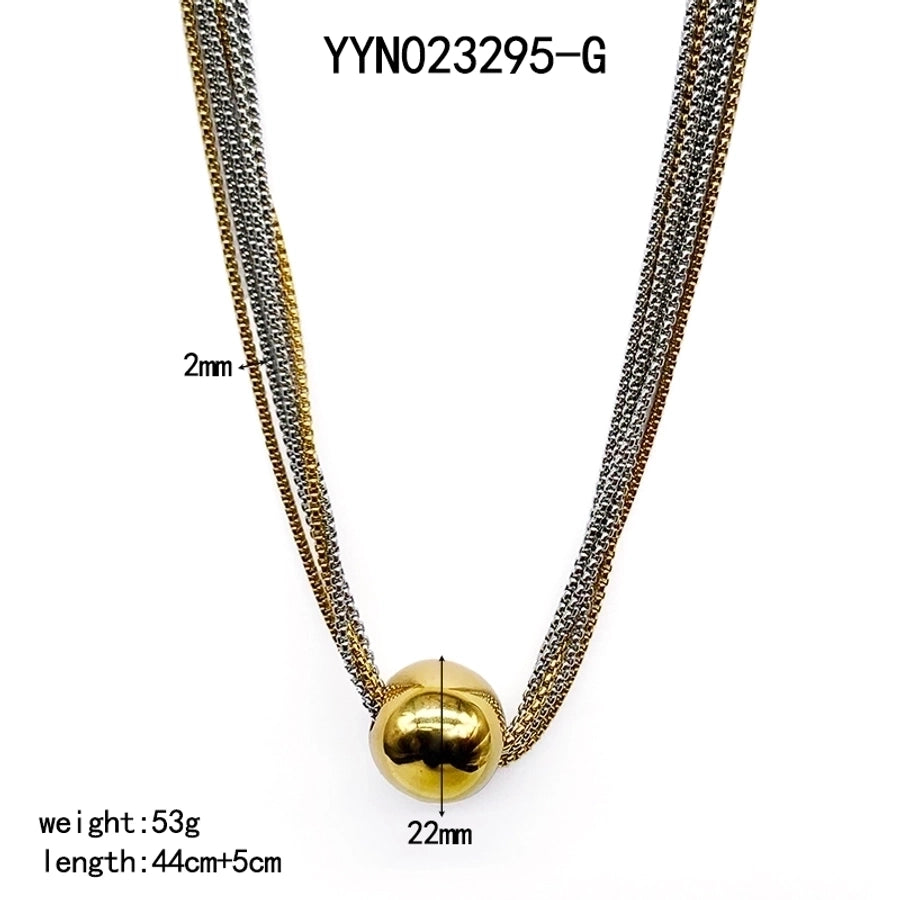 201 Stainless Steel Casual Streetwear Plating Geometric Necklace