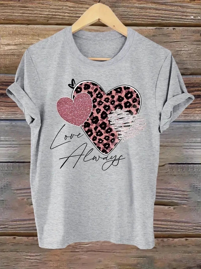 Women's T-shirt Short Sleeve T-Shirts Vacation Simple Style Heart Shape