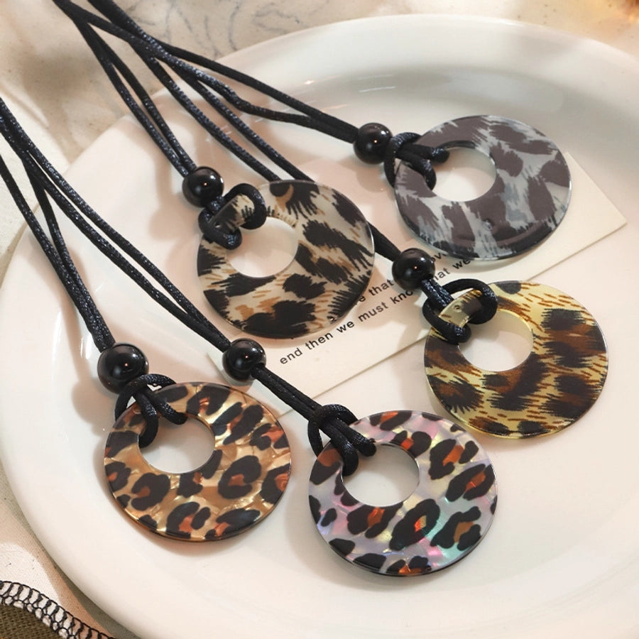 Simple Style Streetwear Leopard Arylic rope Women's Earrings Necklace