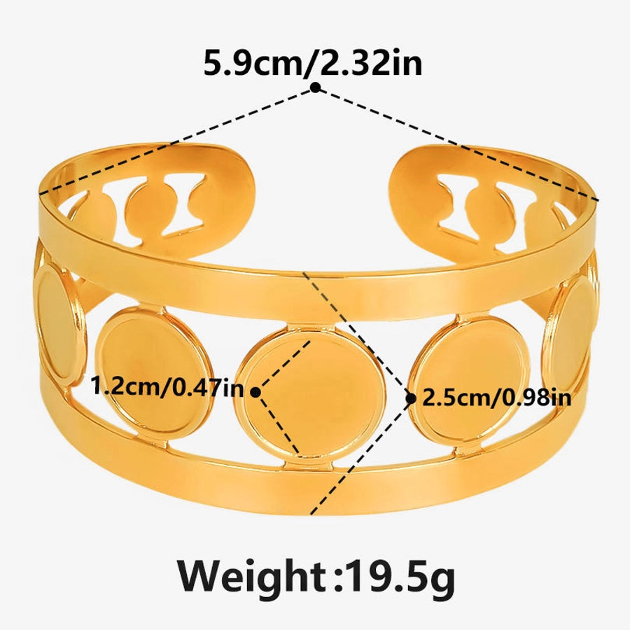 IG Style Solid Color 304 Stainless Steel 18K Gold Plated Bangle In Bulk Stainless Steel Bracelets