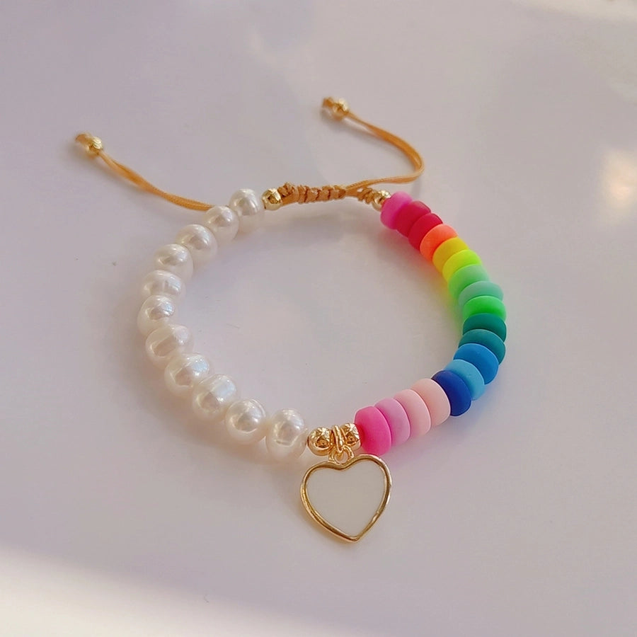 1 piece 1 set modern style geometric pearl knitting women's bracelets