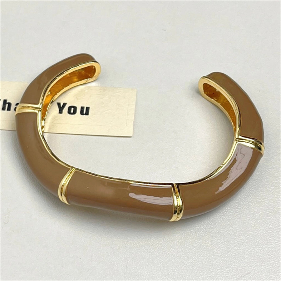 Jewelry Casual Vintage Style Simple Style Waves Copper Alloy Enamel Bangle