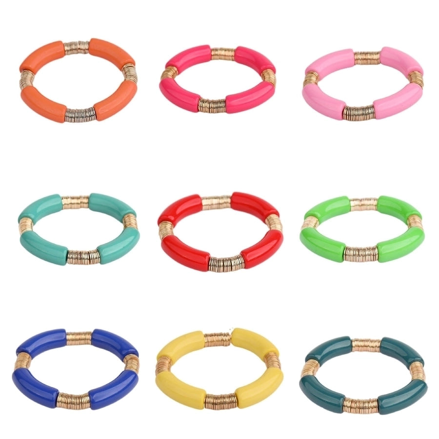 simple style classic style round arylic metal  bracelets