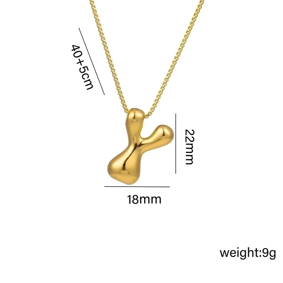 Jewelry Hip-Hop Simple Style Letter Titanium Steel 18K Gold Plated Plating Pendant Necklace