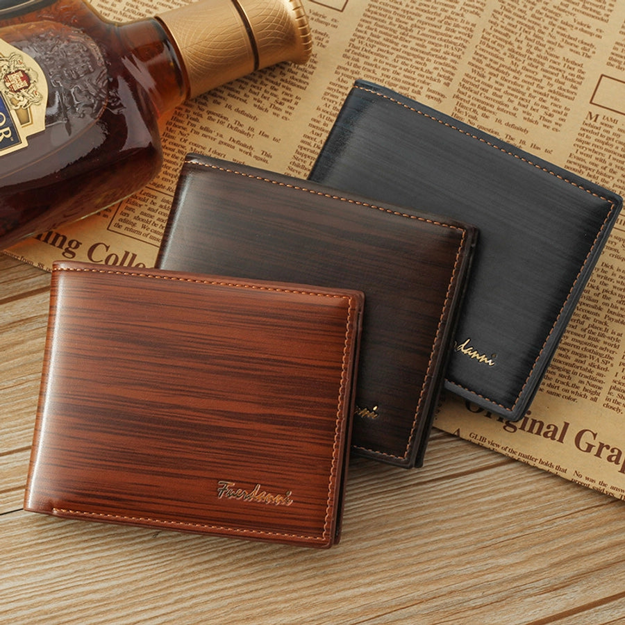 new men's wallet korean-style short wallet glossy wallet fashion loose-leaf soft leather beauty wallet factory