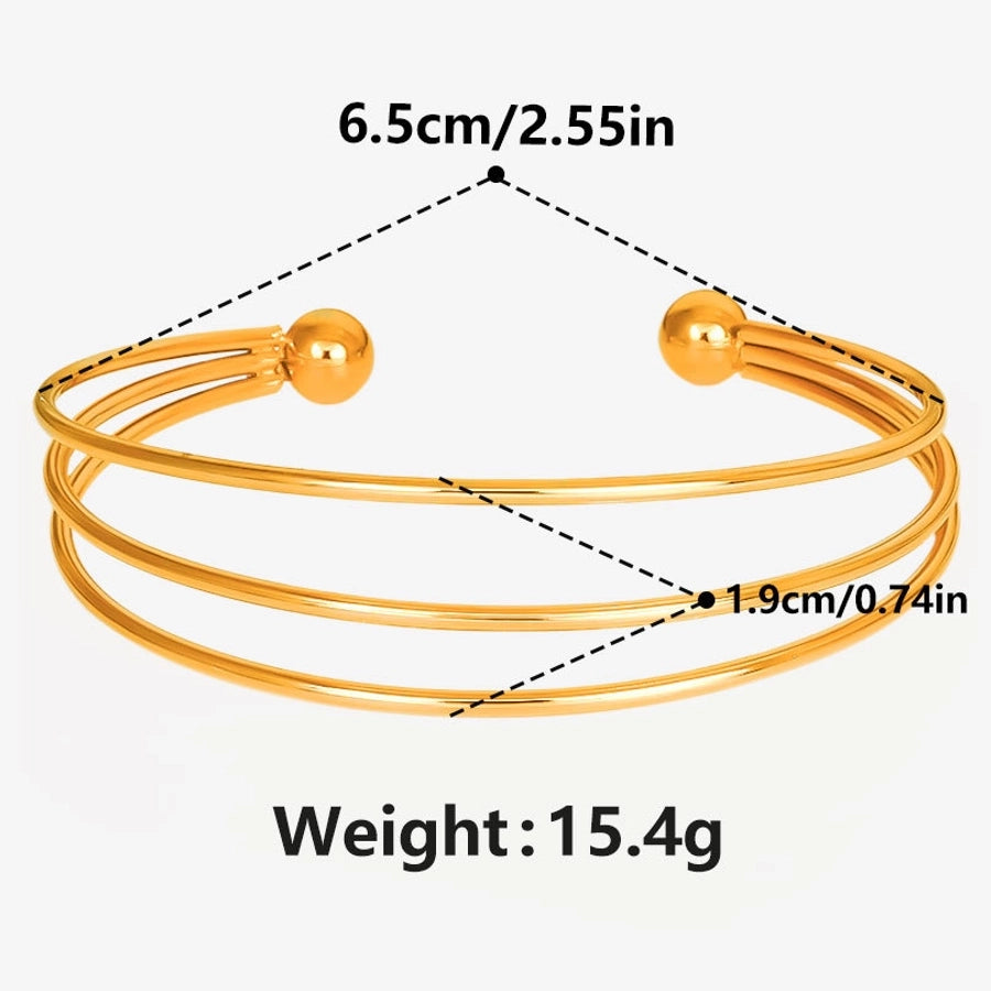 IG Style Solid Color 304 Stainless Steel 18K Gold Plated Bangle In Bulk Stainless Steel Bracelets