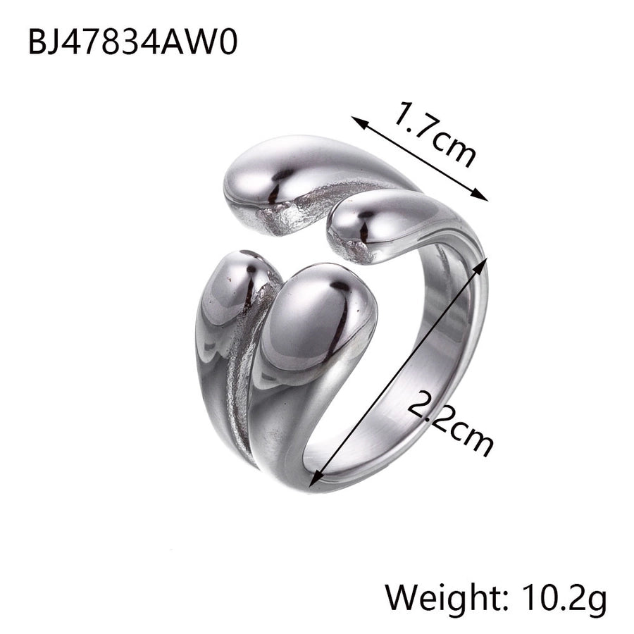 Simple Style Classic Style Solid Color Titanium Steel Plating Women's Rings