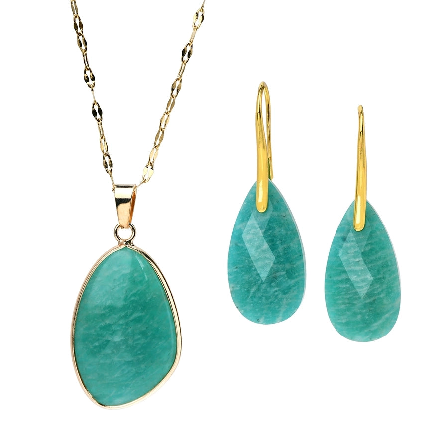 Jewelry Simple Style Water Droplets natural stone Copper Jewelry Set