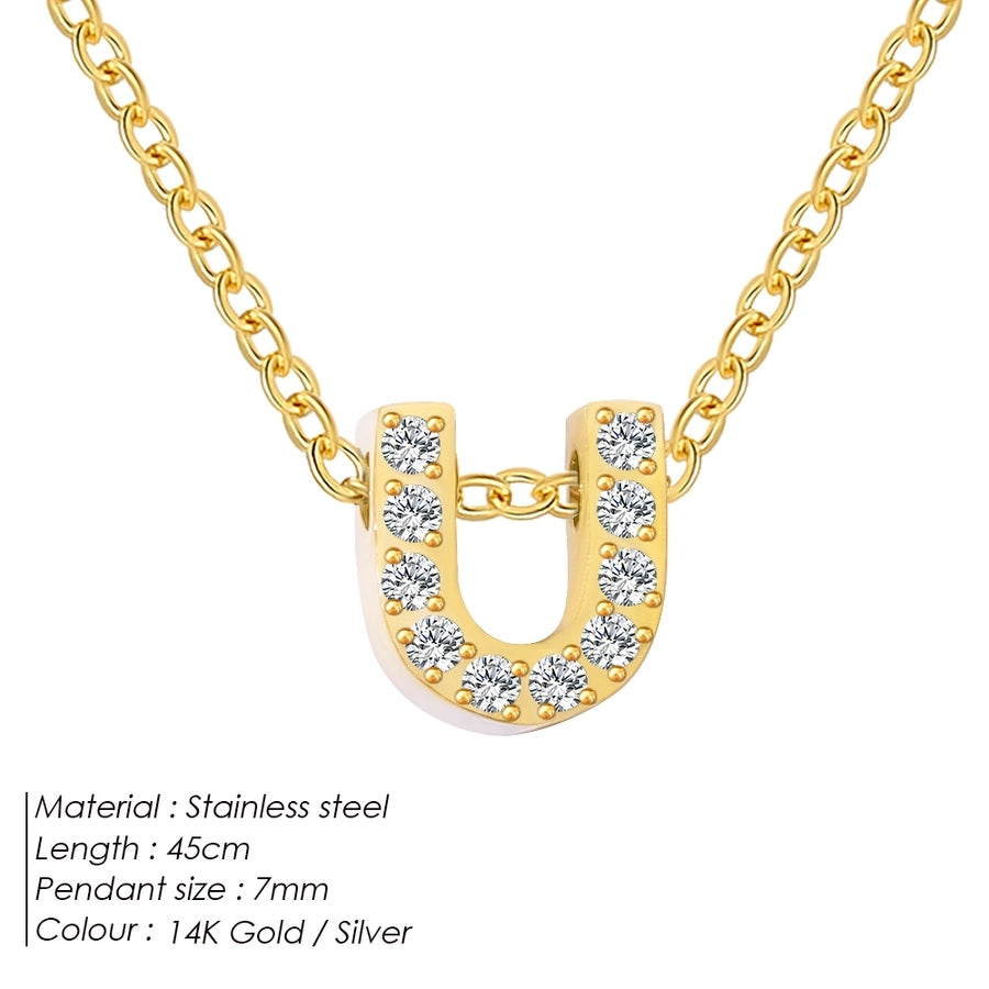 Jewelry Modern Style Simple Style Letter 304 Stainless Steel Pendant Necklace