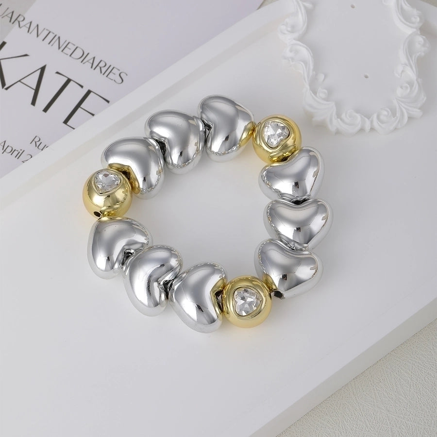 Simple Style Commute Pentagram Round Heart Shape 18K Gold Plated CCB  Beaded Bracelets