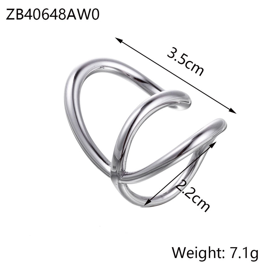 Simple Style Classic Style Solid Color Titanium Steel Plating Women's Rings