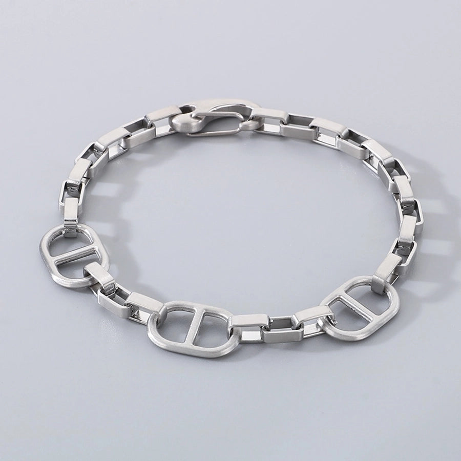 Simple Style Geometric 304 Stainless Steel 18K Gold Plated cable chain Bracelets In Bulk