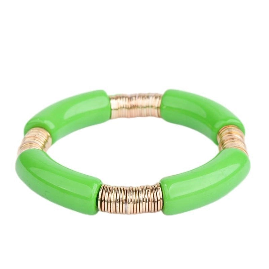 simple style classic style round arylic metal  bracelets