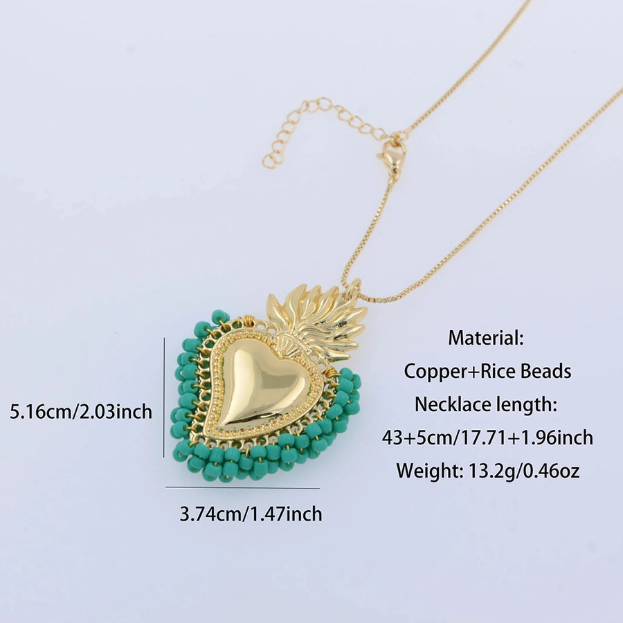 Wedding Vacation Classic Style Eye 18K Gold Plated Zircon Arylic Glass Copper  Pendant Necklace