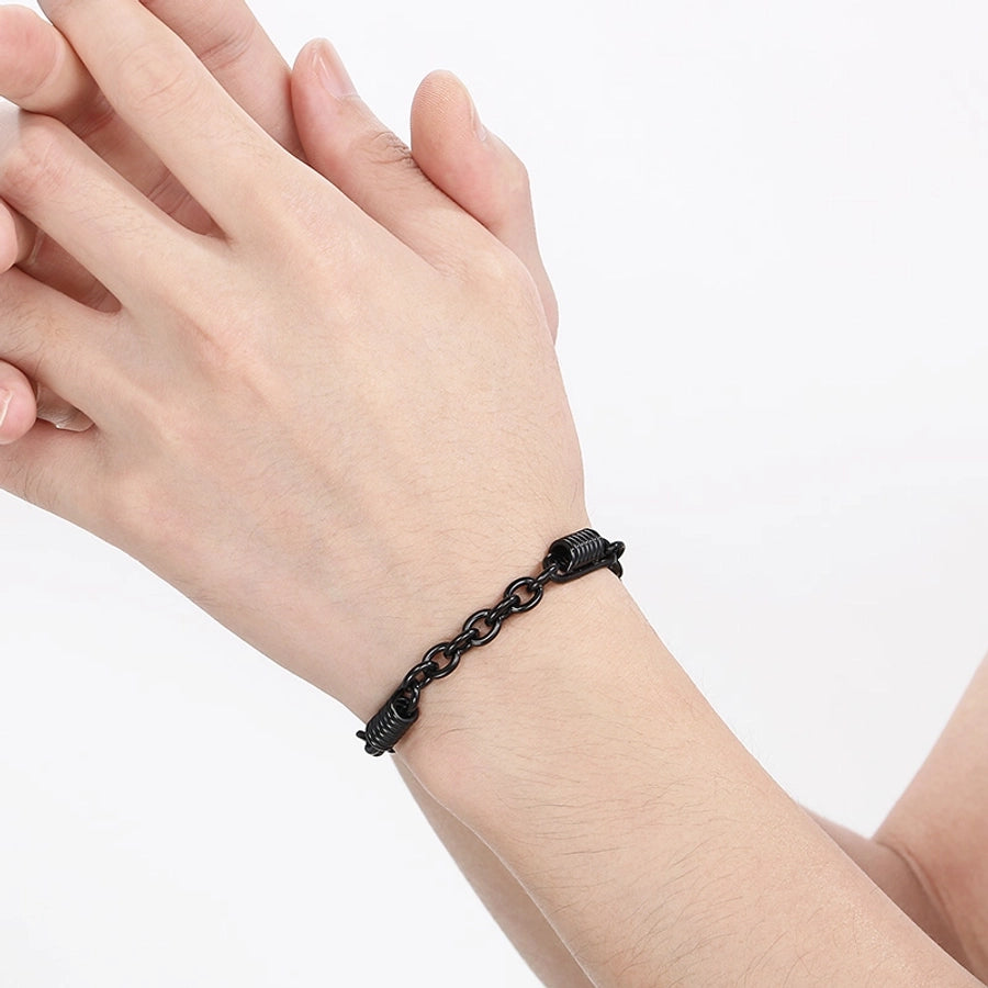 Simple Style Solid Color 304 Stainless Steel 18K Gold Plated cable chain Bracelets In Bulk