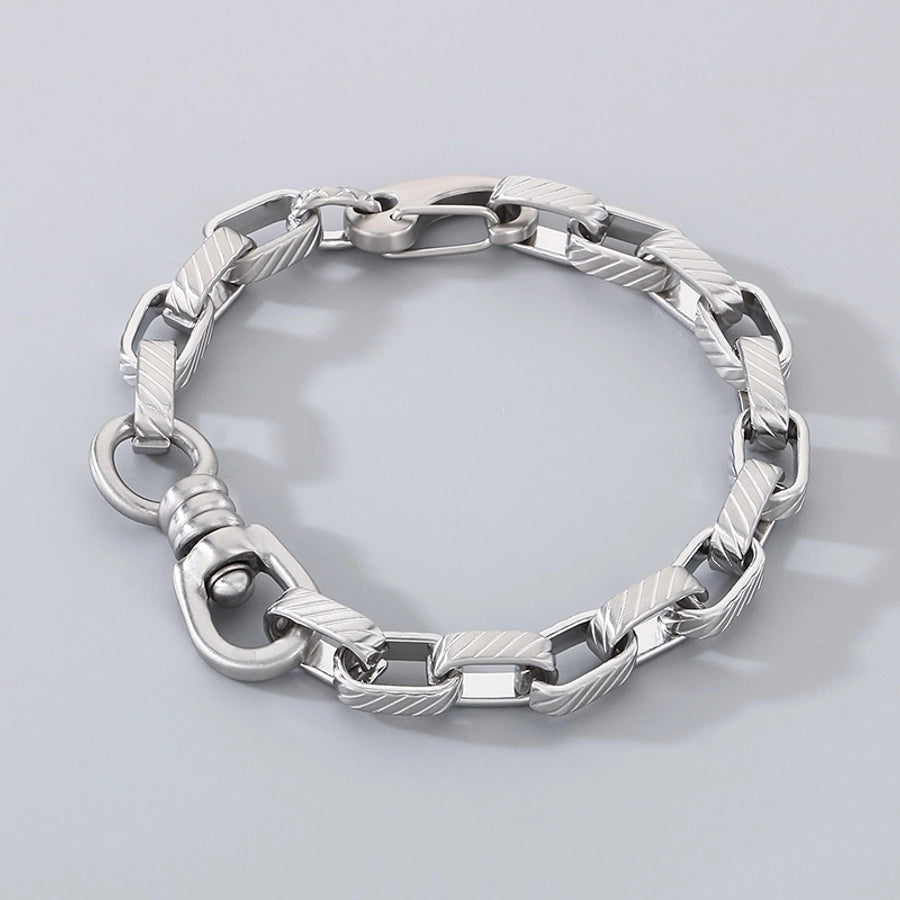 Simple Style Geometric 304 Stainless Steel Cuban Link Chain Curb Chain Bracelets In Bulk