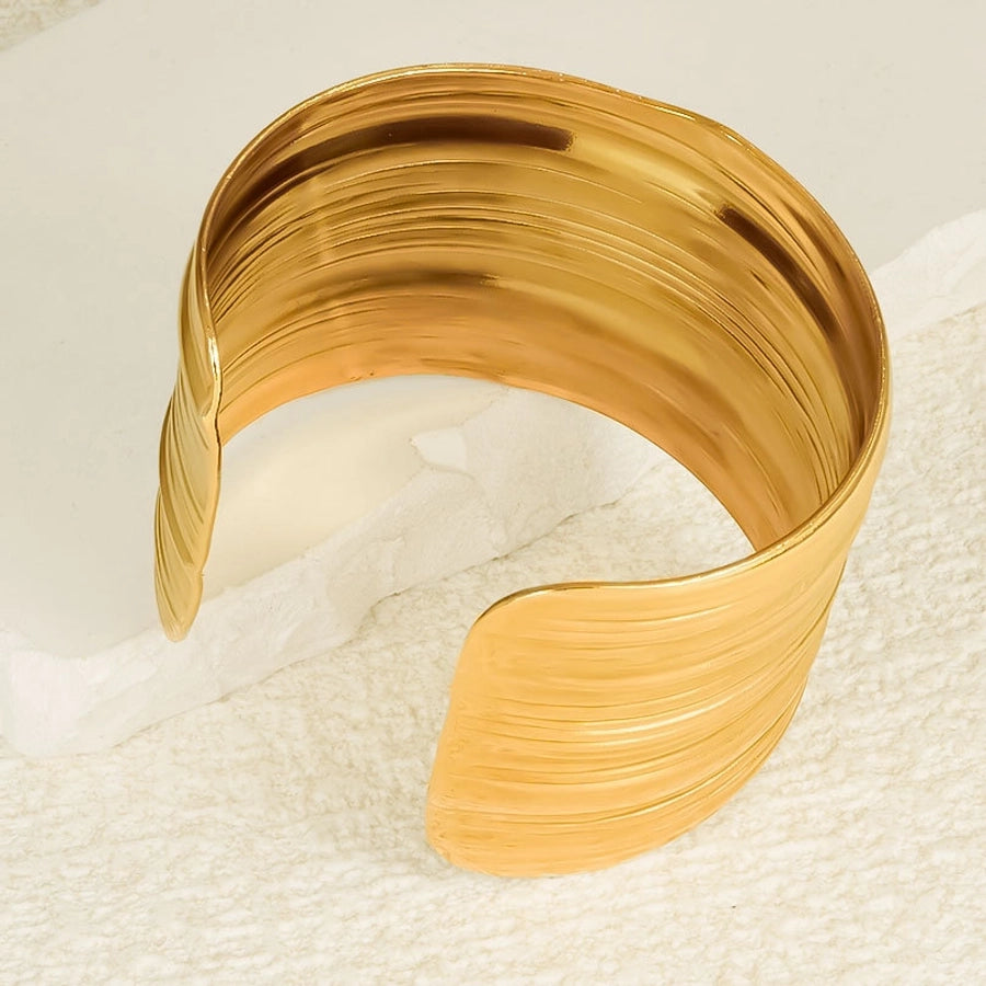 Hip-Hop Exaggerated Solid Color 304 Stainless Steel 18K Gold Plated Bangle In Bulk Stainless Steel Bracelets