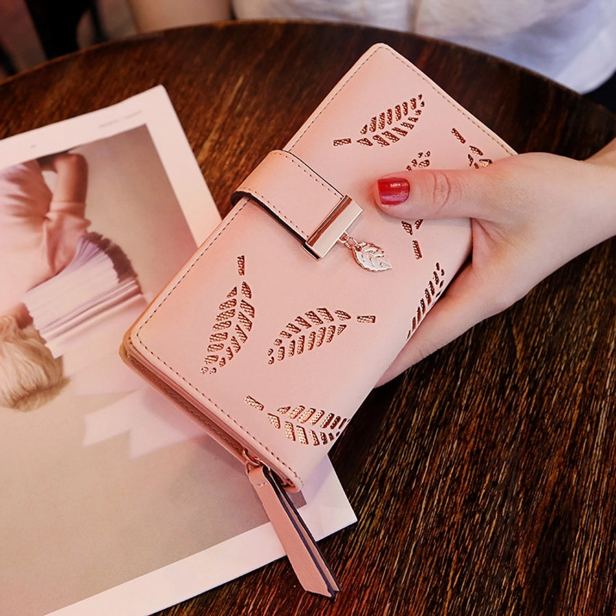 women's spring&summer pu leather geometric fashion square zipper buckle long wallet