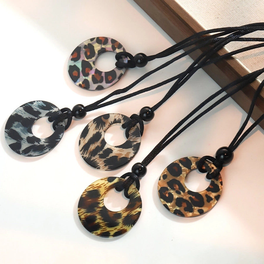 Simple Style Streetwear Leopard Arylic rope Women's Earrings Necklace