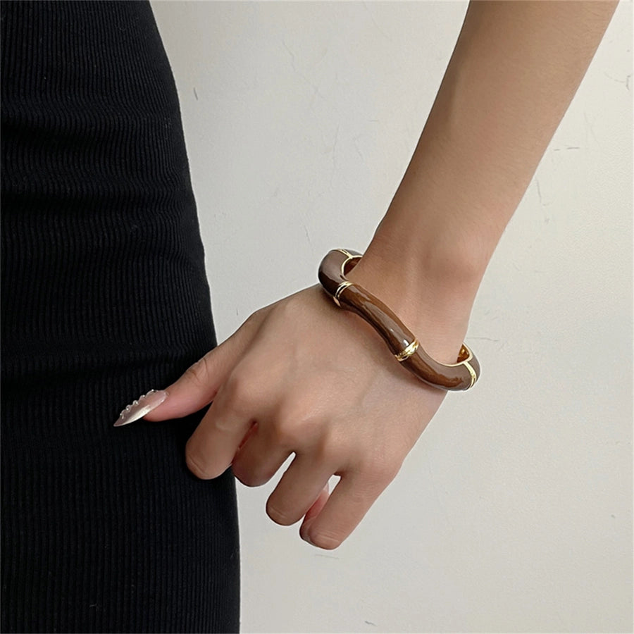 Jewelry Casual Vintage Style Simple Style Waves Copper Alloy Enamel Bangle