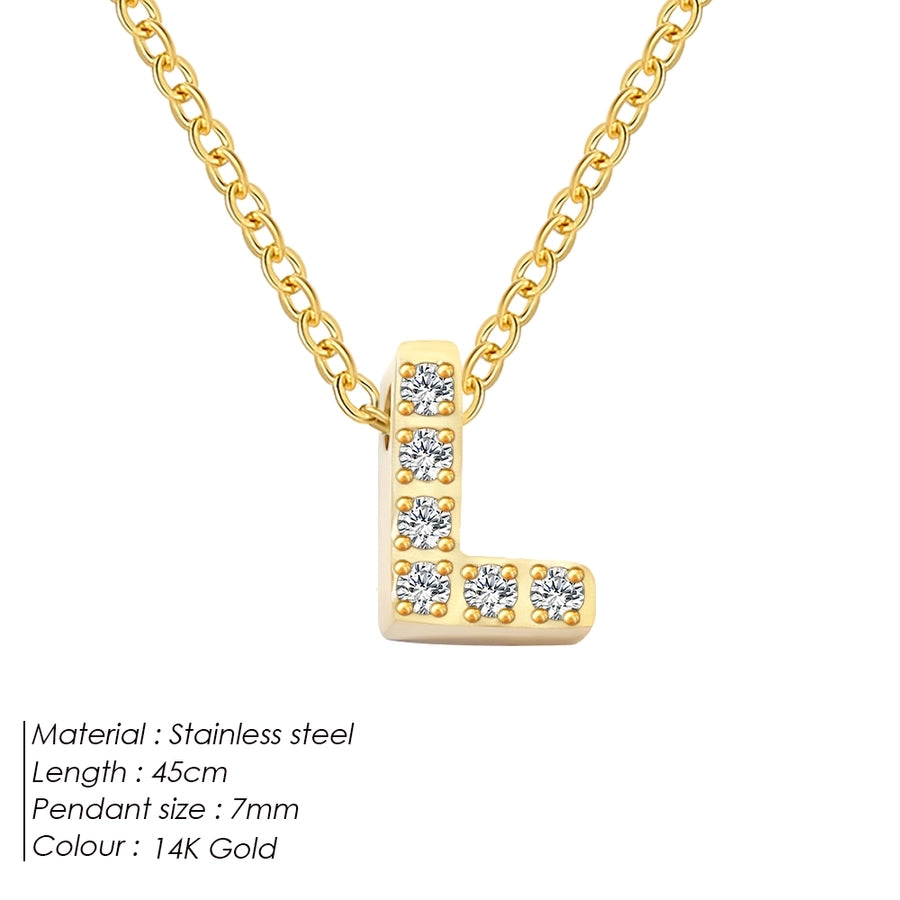 Jewelry Modern Style Simple Style Letter 304 Stainless Steel Pendant Necklace