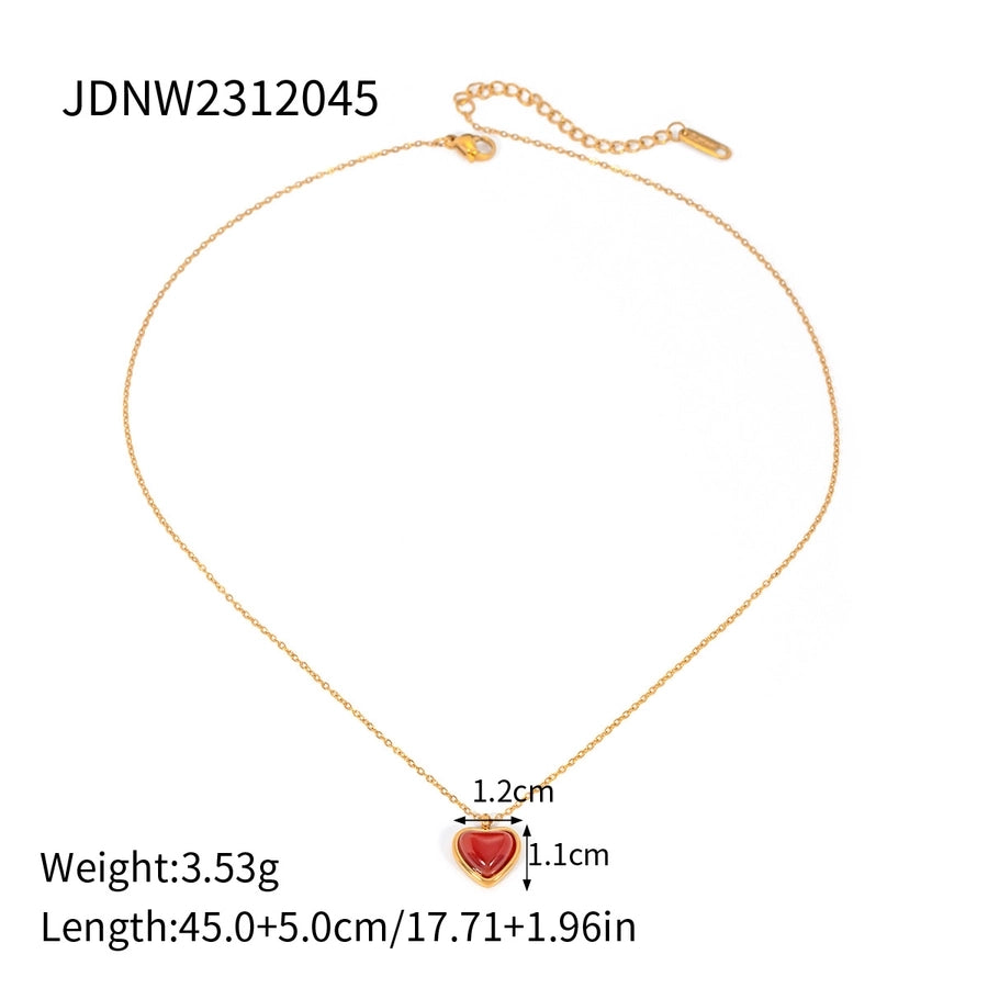 Jewelry Casual Exaggerated Heart Shape 304 Stainless Steel 18K Gold Plated Rings Bracelets Necklace