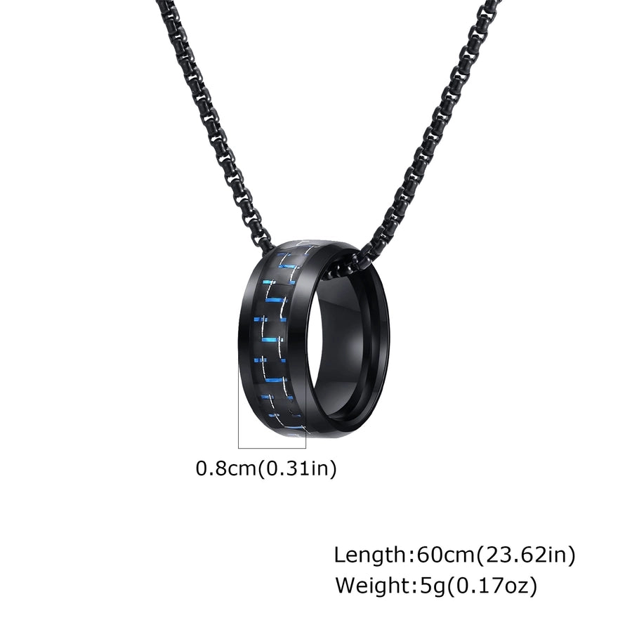 Simple Style Solid Color 304 Stainless Steel Plating Men's Pendant Necklace