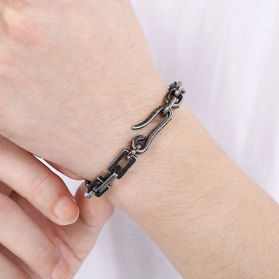 Simple Style Solid Color 304 Stainless Steel cable chain Bracelets In Bulk