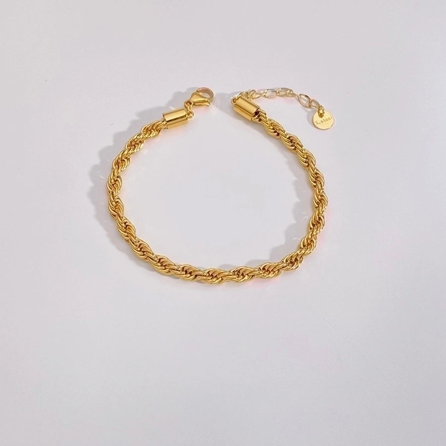 Casual Geometric 304 Stainless Steel 16K Gold Plated White Gold Plated Gold Plated Bracelets In Bulk