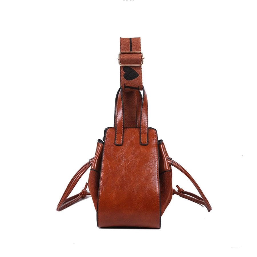 small pu leather bucket bag