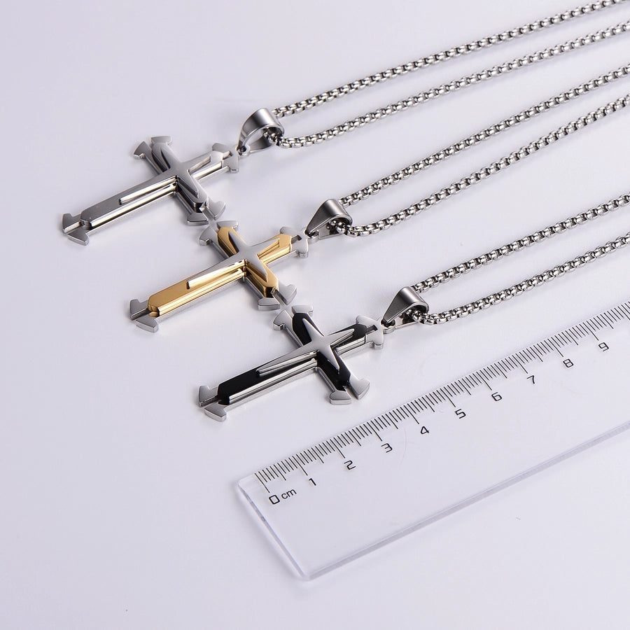 Hip-Hop Streetwear Cross 304 Stainless Steel Unisex