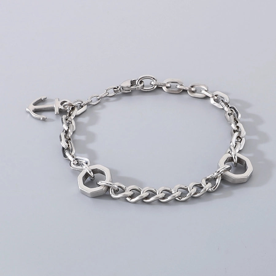 Simple Style Anchor 304 Stainless Steel cable chain Bracelets In Bulk