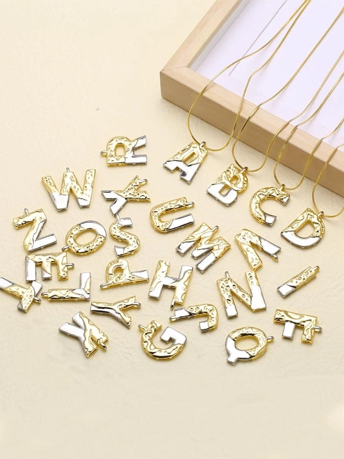 Copper 18K Gold Plated Plating Letter Pendant Necklace