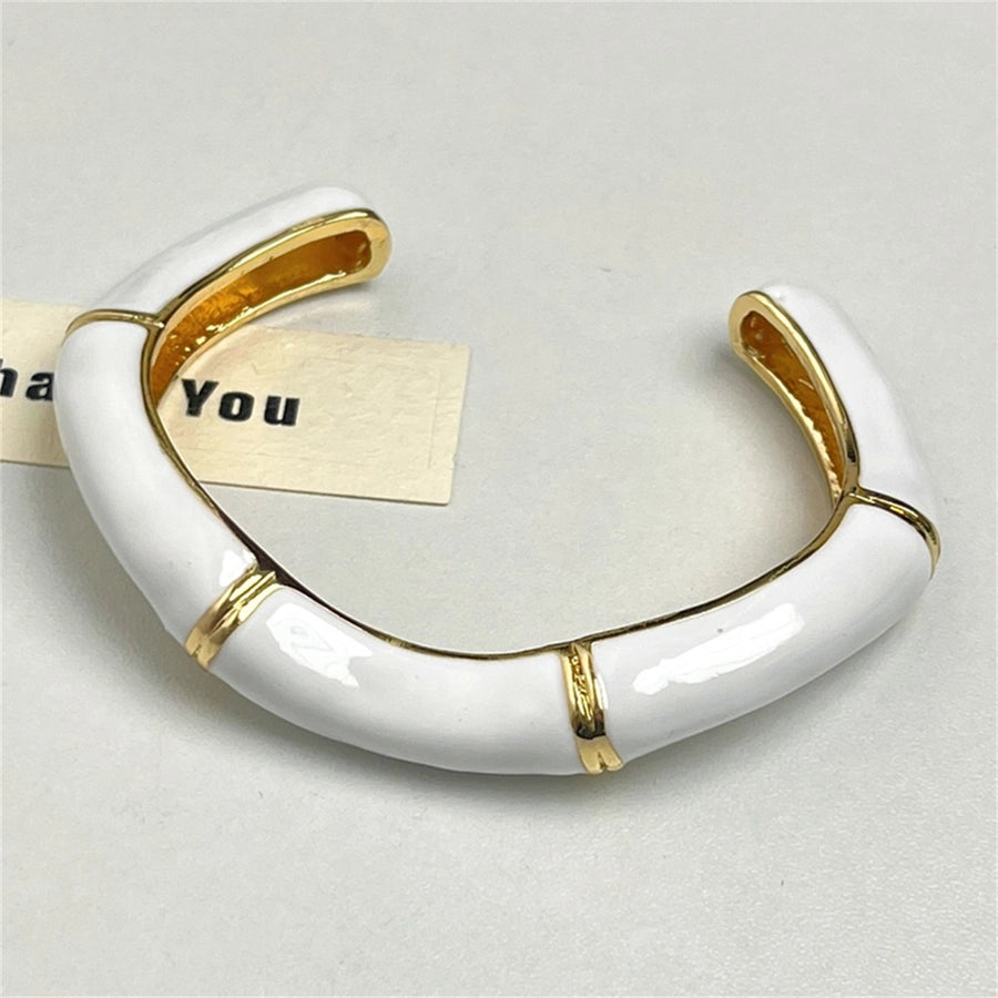 Jewelry Casual Vintage Style Simple Style Waves Copper Alloy Enamel Bangle