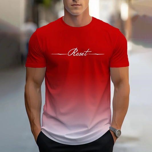 Men's Letter Casual Basic Classic Style Round Neck Short Sleeve Regular Fit Men's T-shirt