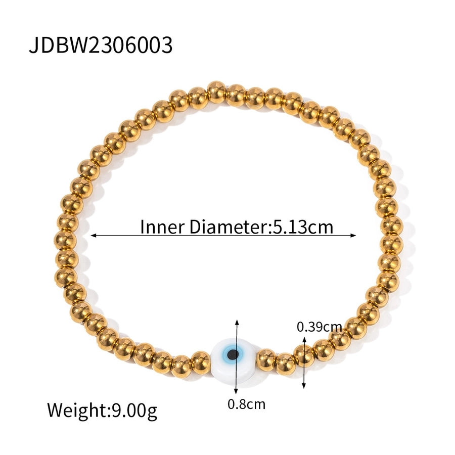 Streetwear Geometric 304 Stainless Steel 18K Gold Plated ball chain Bracelets In Bulk