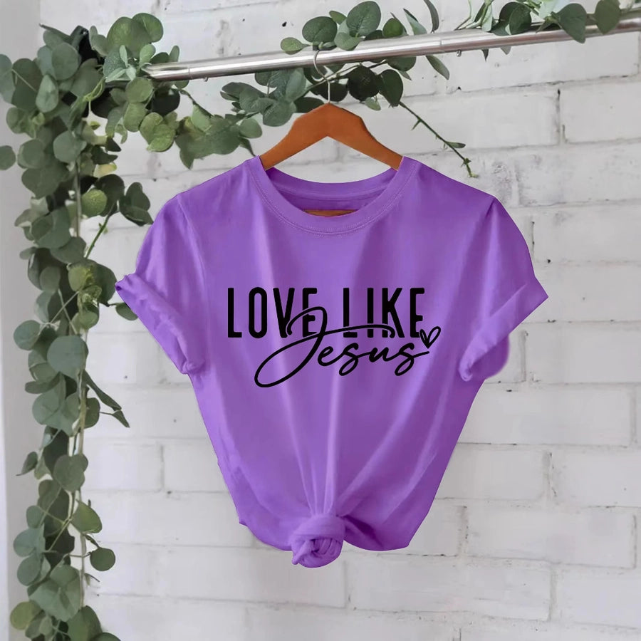 Women's T-shirt Short Sleeve T-Shirts Streetwear Letter