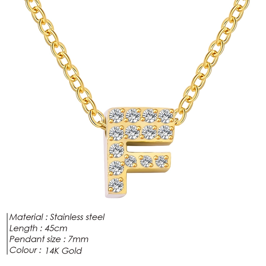 Jewelry Modern Style Simple Style Letter 304 Stainless Steel Pendant Necklace