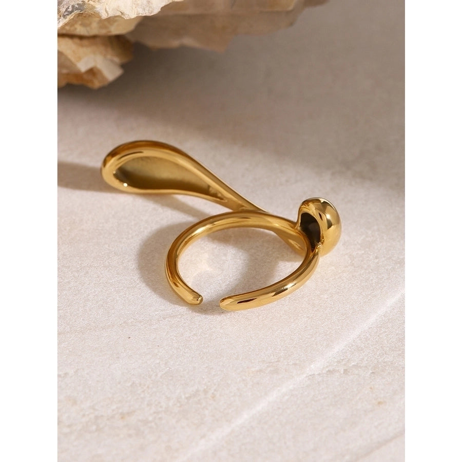 Jewelry Vacation Simple Style IG Style Water Droplets 316 Stainless Steel  18K Gold Plated Plating Open Rings