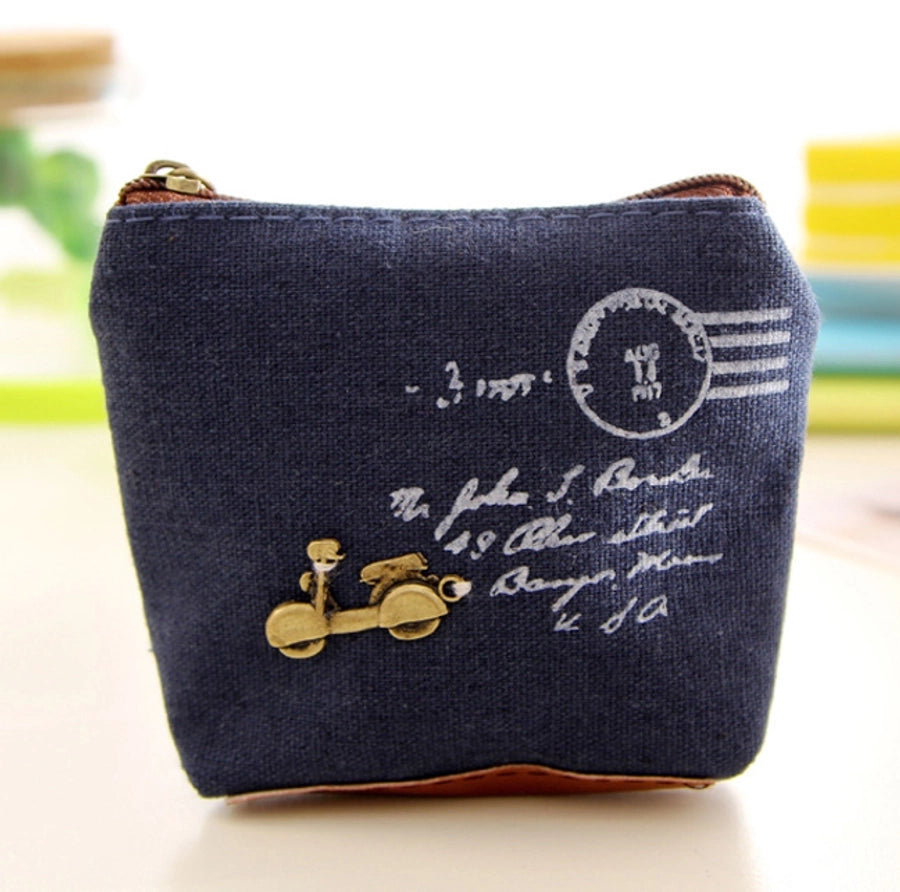 women's letter canvas zipper wallets