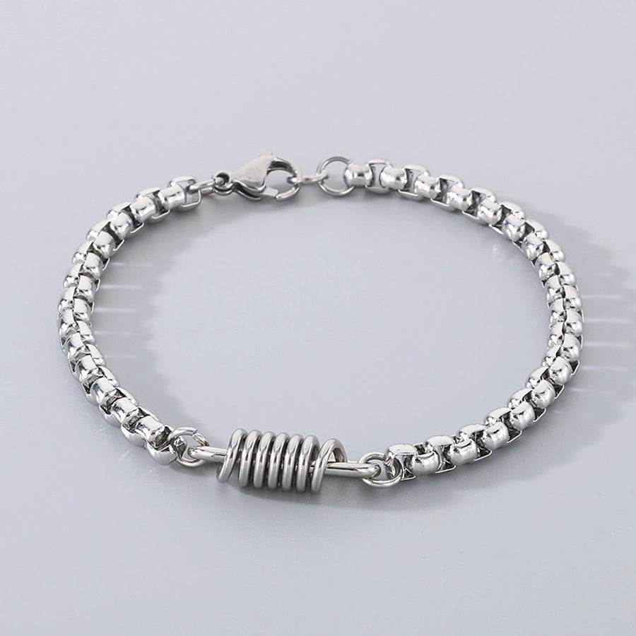 Simple Style Solid Color 304 Stainless Steel 18K Gold Plated cable chain Bracelets In Bulk