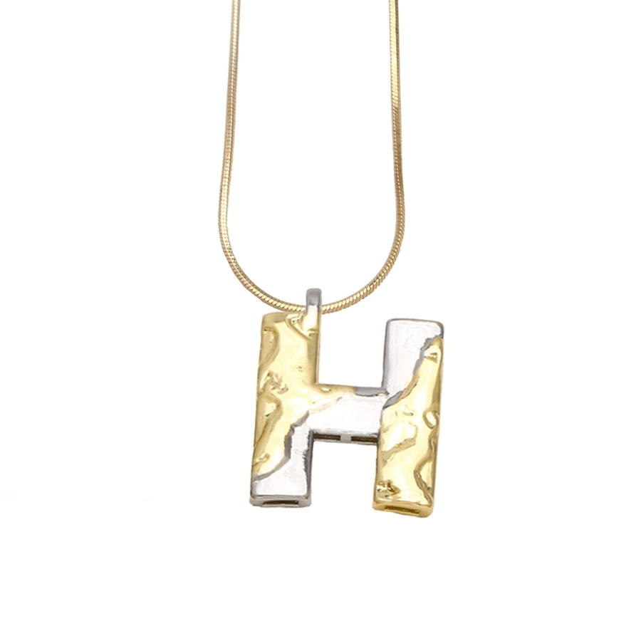 Copper 18K Gold Plated Plating Letter Pendant Necklace