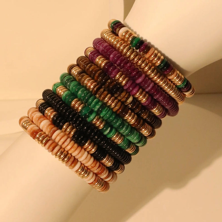 Retro Multicolor CCB Arylic Beaded Chain Beaded Bracelets