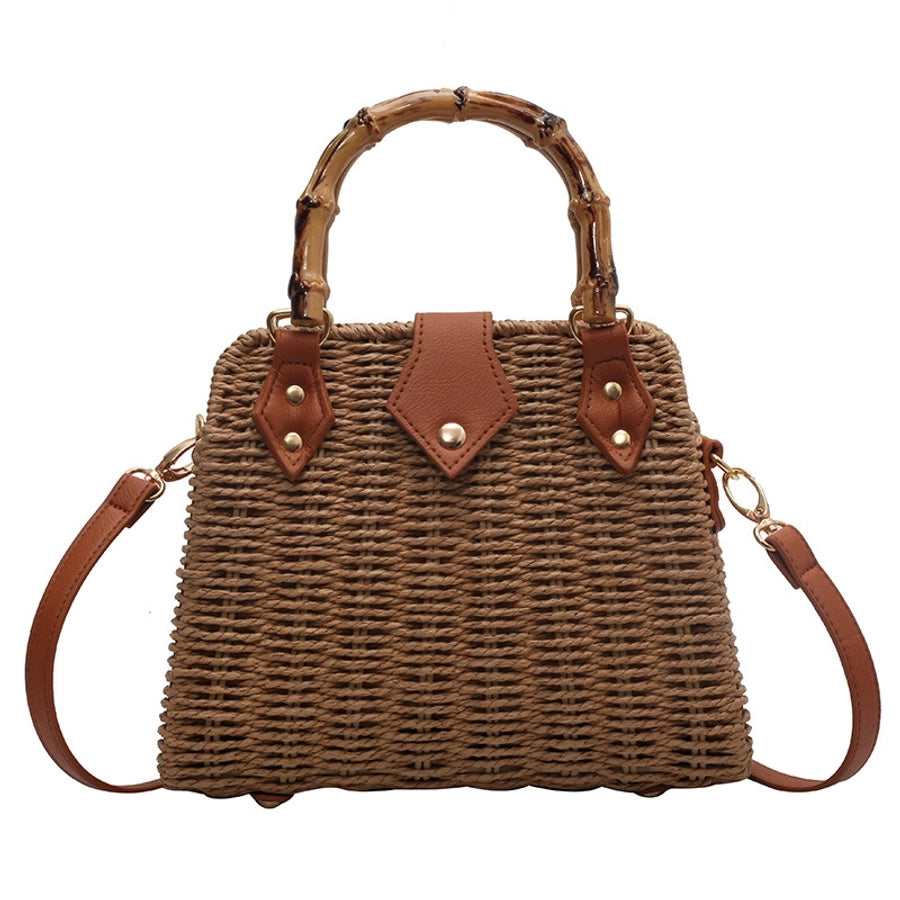 women's medium spring&summer straw vintage style handbag