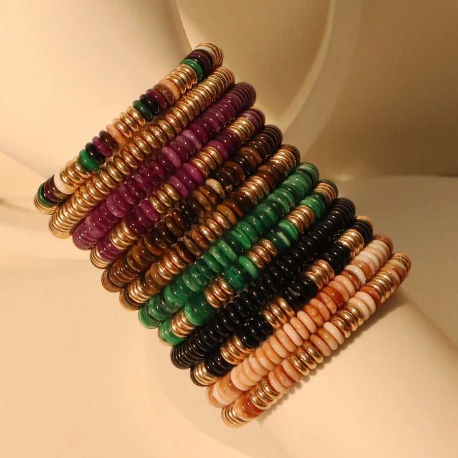 Retro Multicolor CCB Arylic Beaded Chain Beaded Bracelets