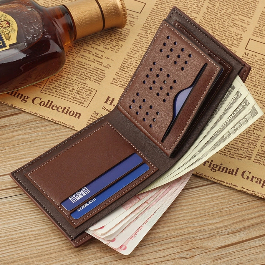 new men's wallet korean-style short wallet glossy wallet fashion loose-leaf soft leather beauty wallet factory