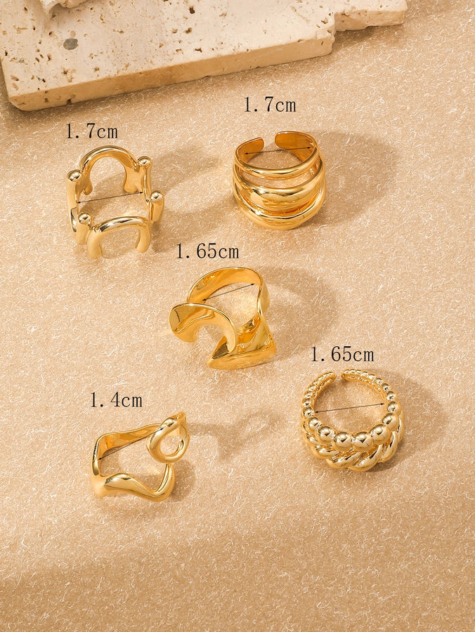 IG Style Exaggerated Geometric Solid Color Alloy Unisex Rings