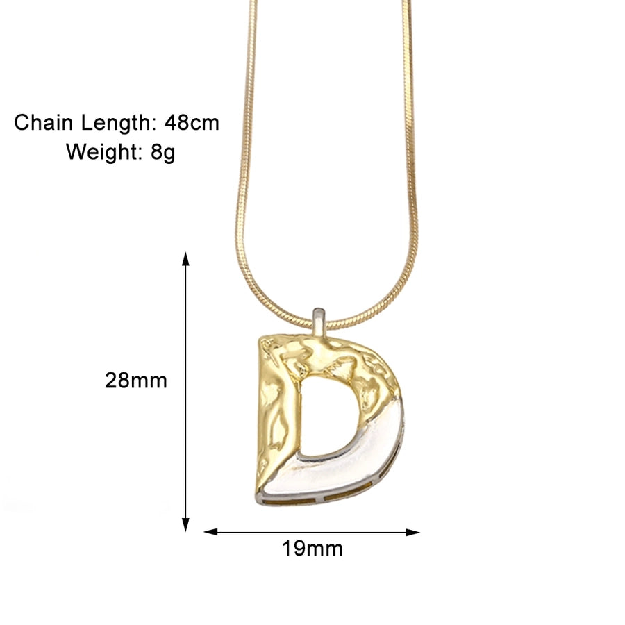 Copper 18K Gold Plated Plating Letter Pendant Necklace