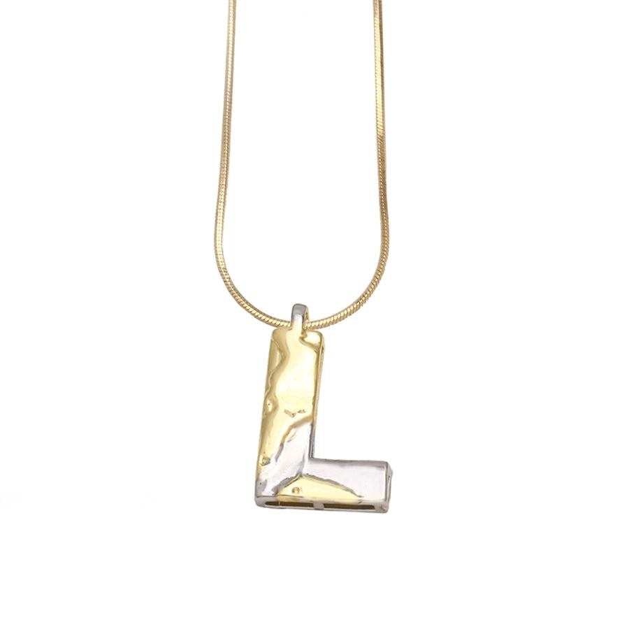 Copper 18K Gold Plated Plating Letter Pendant Necklace